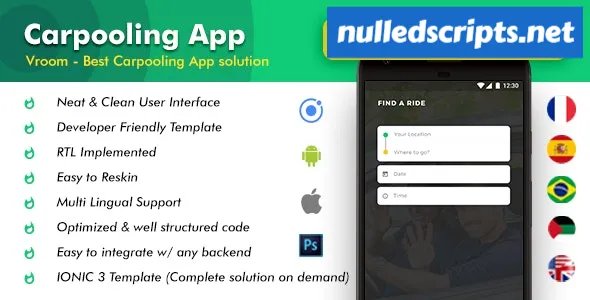 Vroom v1.3 - Carpooling App Bike Pooling App - Android - CodeCanyon Null