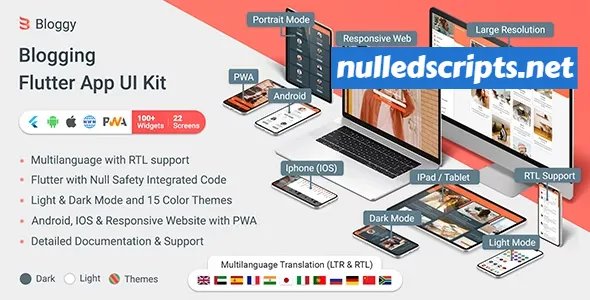 Bloggy v1.1.0 - Blogging Flutter App (Android, IOS, PWA Responsive Website) - Android - CodeCanyon Null