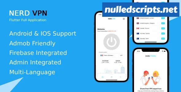 Nerd VPN v6.0.2 - Flutter VPN Full Application with IAP, Integrated with Backend and Admin Panel - Android - CodeCanyon Null