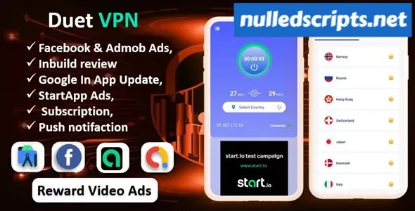 Duet Pro VPN App v5.0 - Secure VPN App & Fast VPN - Android - CodeCanyon Null