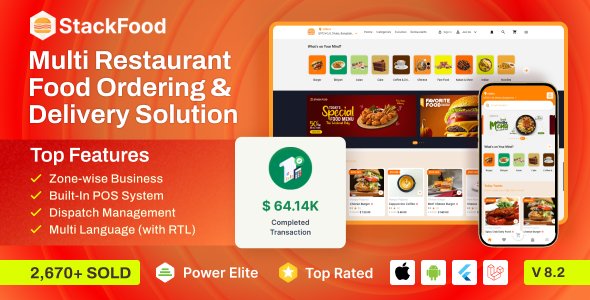 StackFood v8.2 - Multi Restaurant Food Delivery App with Laravel Admin and Restaurant Panel - nulled - Android - CodeCanyon Null