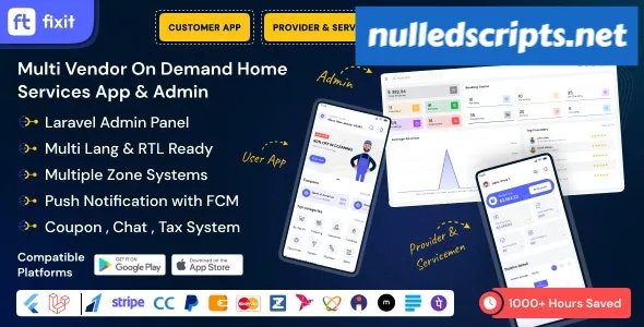 Fixit v1.0.9 - Multi Vendor On Demand, Handyman, Home service Flutter App with Admin Complete Solution - Android - CodeCanyon Null
