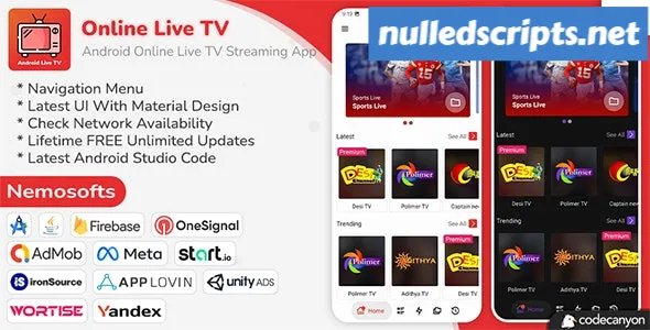 Android Online Live TV Streaming - v10.3 - Android - CodeCanyon Null