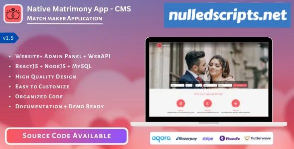 Matrimony App - Match Maker - Full Project (Mobile App, Admin Panel, API, Database) - v1.7 - Android - CodeCanyon Null