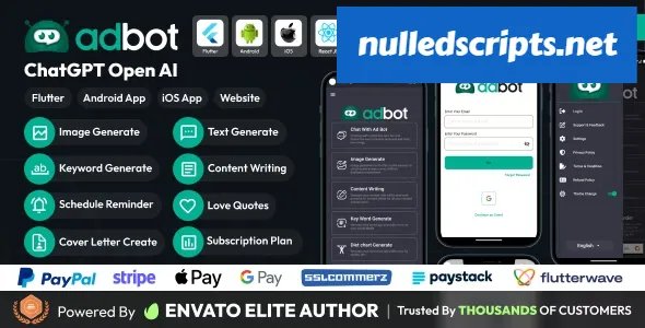 AdBot - ChatGPT Open AI Android and iOS App - v4.2.0 - Android - CodeCanyon Null