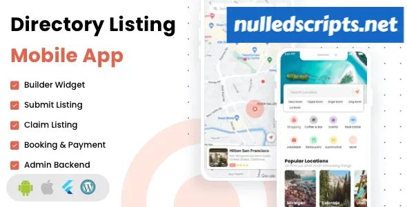 Listar FluxPro - Flutter mobile directory listing & booking - Wordpress Backend - v1.3.4 - Android - CodeCanyon Null