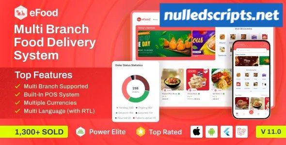 eFood v11.2 - Food Delivery App with Laravel Admin Panel + Delivery Man App - nulled - Android - CodeCanyon Null