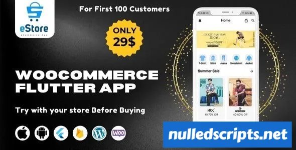 eStore v1.0 - Build a Flutter eCommerce Mobile App for Android and iOS from WordPress WooCommerce Store - Android - CodeCanyon Null