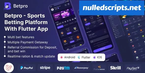 Betpro v2.2 - Sports Betting Platform PHP Laravel Admin Panel With Flutter App ios and android - Android - CodeCanyon Null