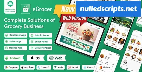 eGrocer v1.9.5 - Online Multi Vendor Grocery Store, eCommerce Marketplace Flutter Full App with Admin Panel - nulled - Android - CodeCanyon Null