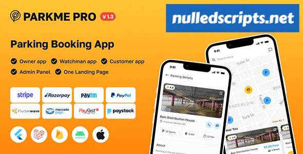 ParkMePRO v1.3 - Flutter Complete Car Parking App with Owner and WatchMan app - Android - CodeCanyon Null