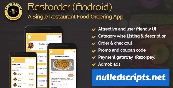 Restorder (Android) v1.3 - A single restaurant food ordering ap - Android - CodeCanyon Null