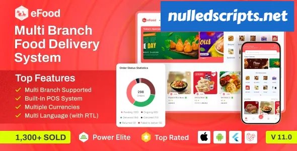 eFood v10.1 - Food Delivery App with Laravel Admin Panel + Delivery Man App - nulled - Android - CodeCanyon Null