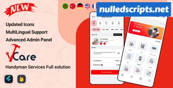 VCare v1.2.0 - Handyman Home Services Complete Solution - Android - CodeCanyon Null