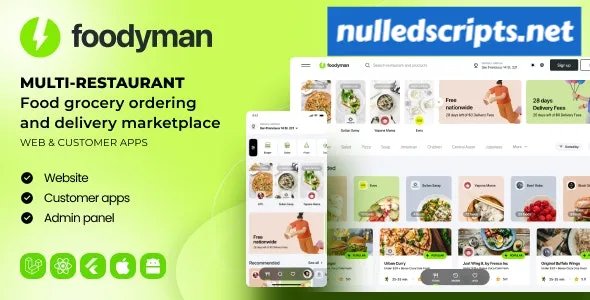 Foodyman v2023-13 - Multi-Restaurant Food and Grocery - Android - CodeCanyon Null