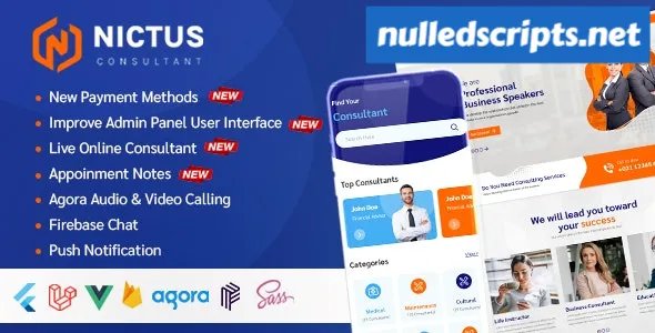 Nictus Consultation v1.1.5 - Complete online appointment booking solution with flutter mobile app & laravel - Android - CodeCanyon Null