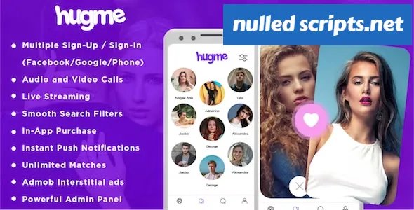 Hugme v1.6 - Android Native Dating App with Audio Video Calls and Live Streaming - Android - CodeCanyon Null