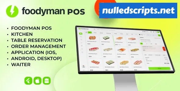 Foodyman POS v1.0 - A single restaurant POS Kitchen Table Reservation + Waiter Application (iOS, Android, Desktop) - Android - CodeCanyon Null
