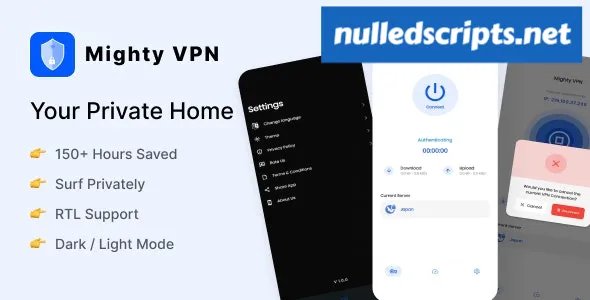 MightyVPN v8.0 - Flutter app for Secure VPN and Fast Servers VPN - Android - CodeCanyon Null