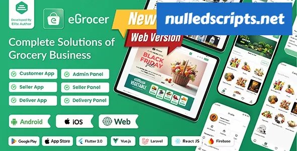 eGrocer v1.8.0 - Online Multi Vendor Grocery Store, eCommerce Marketplace Flutter Full App with Admin Panel - nulled - Android - CodeCanyon Null