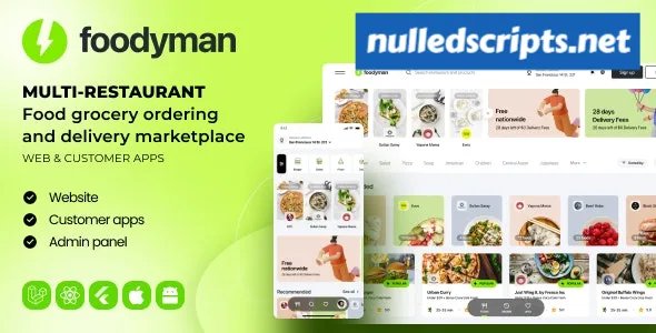 Foodyman v2023-4 - Multi-Restaurant Food and Grocery - Android - CodeCanyon Null