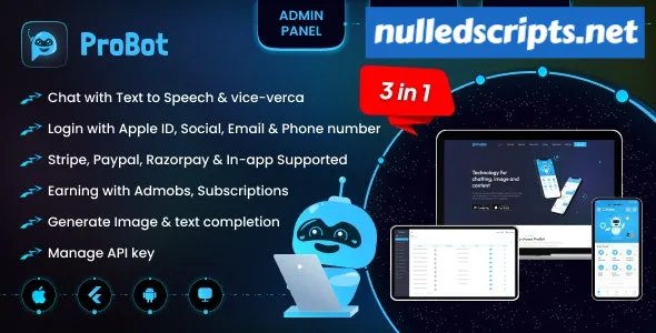 ProBot v1.2 - ChatGPT | Admob | Subscription InApp | Open AI Chat, Writing Assistant & Image Generator - Android - CodeCanyon Null