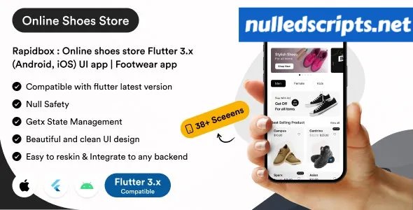 Rapidbox - Online shoes store Flutter 3.x (Android, iOS) UI app - Android - CodeCanyon Null