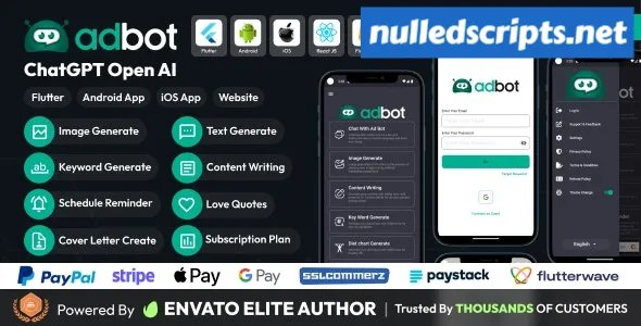 AdBot v1.0 - ChatGPT Open AI Android and iOS App - Android - CodeCanyon Null