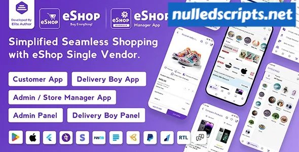 eShop v4.0.2 - eCommerce Single Vendor App | Shopping eCommerce App with Flutter - nulled - Android - CodeCanyon Null