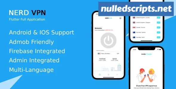 Nerd VPN v6.0.1 - Flutter VPN Full Application with IAP, Integrated with Backend and Admin Panel - Android - CodeCanyon Null