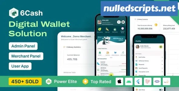6Cash v3.0 - Digital Wallet Mobile App with Laravel Admin Panel - nulled - Android - CodeCanyon Null