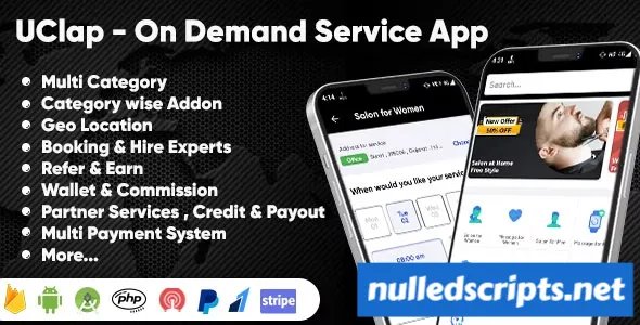 UClap v1.3 - On Demand Home Service App | UrbanClap Clone | Android App with Interactive Admin Panel - Android - CodeCanyon Null
