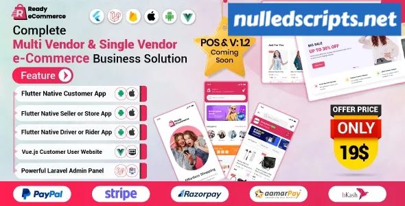 Ready ecommerce v1.0 - Complete Multi Vendor e-Commerce Mobile App, Website, Rider App with Seller App - Android - CodeCanyon Null
