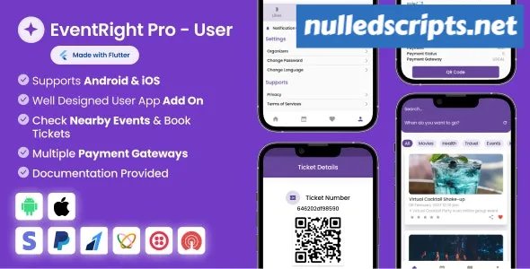 User App for EventRight Pro Event Ticket Booking System v2.2.0 - Android - CodeCanyon Null
