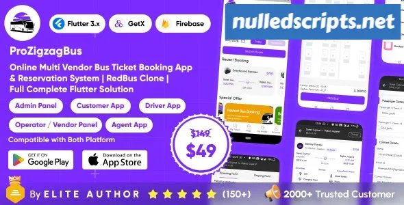 ProZigzagBus v1.2 - Online Multi Vendor Bus Ticket Booking App & Reservation System Flutter Solution - Android - CodeCanyon Null