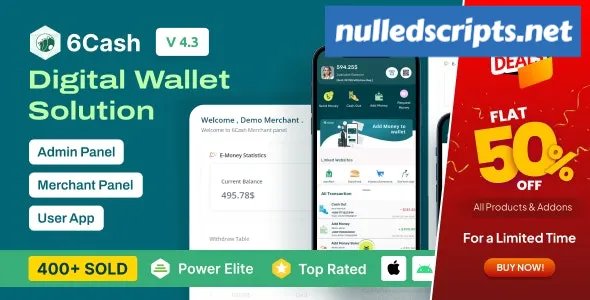 6Cash v4.3 - Digital Wallet Mobile App with Laravel Admin Panel - nulled - Android - CodeCanyon Null