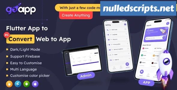 GoApp for Web to App Convertor Flutter + Admin Panel v1.0 - Android - CodeCanyon Null