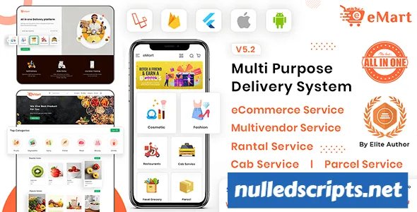 eMart v5.1 - Multivendor Food, eCommerce, Parcel, Taxi booking, Car Rental App with Admin and Website - Android - CodeCanyon Null