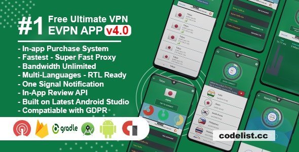 eVPN v4.4 - Free Ultimate VPN | Android VPN, Billing, Phone Booster, Admob / Push Notification - Android - CodeCanyon Null