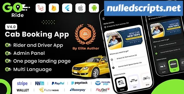 GORIDE v2.2 - InDriver Clone - Flutter Complete Taxi Booking Solution with Bidding Option - Android - CodeCanyon Null