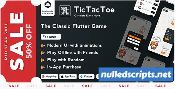 Tic Tac Toe v1.0.8 - The Classic Flutter Tic Tac Toe Game - Android - CodeCanyon Null