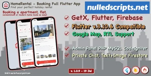 HomeRental v1.0.9 - Booking Properties Full Flutter App with Chat - Android - CodeCanyon Null