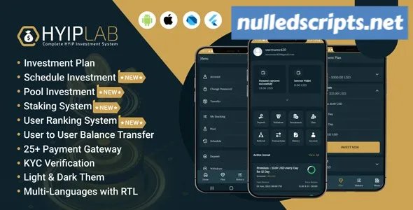 HYIPLab v2.0 - Cross Platform Mobile Application - Android - CodeCanyon Null