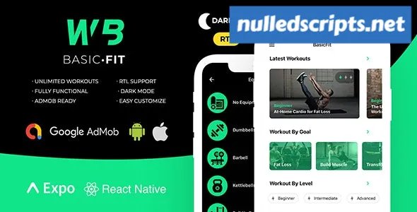 FitBasic v3.0 - Complete React Native Fitness App + Multi-Language + RTL Support - Android - CodeCanyon Null