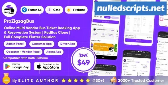 ProZigzagBus v1.1 - Online Multi Vendor Bus Ticket Booking App & Reservation System Flutter Solution - Android - CodeCanyon Null