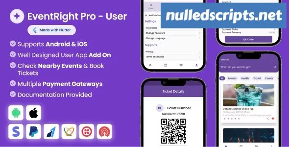 User App for EventRight Pro Event Ticket Booking System - v1.4.0 - Android - CodeCanyon Null