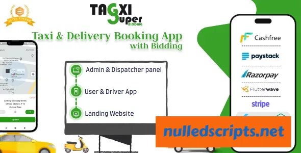 Tagxi Super Bidding - Taxi + Goods Delivery Complete Solution With Bidding Option v2.3 - Android - CodeCanyon Null
