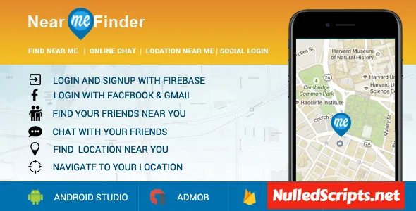Near Me App - Location Finder + Social Login +Friend Finder + Chat + Location Navigation - Android - CodeCanyon Null
