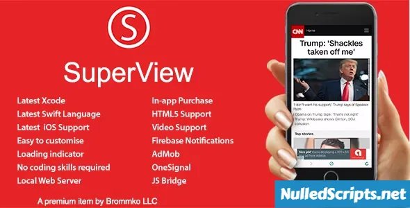 SuperView - WebView App for iOS with Push Notification, AdMob, In-app Purchase v2.1.0 - Android - CodeCanyon Null