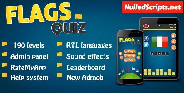 Flags Quiz - Android Game + Admin Panel - Android - CodeCanyon Null
